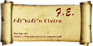 Fábián Elvira névjegykártya