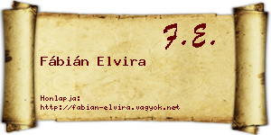 Fábián Elvira névjegykártya